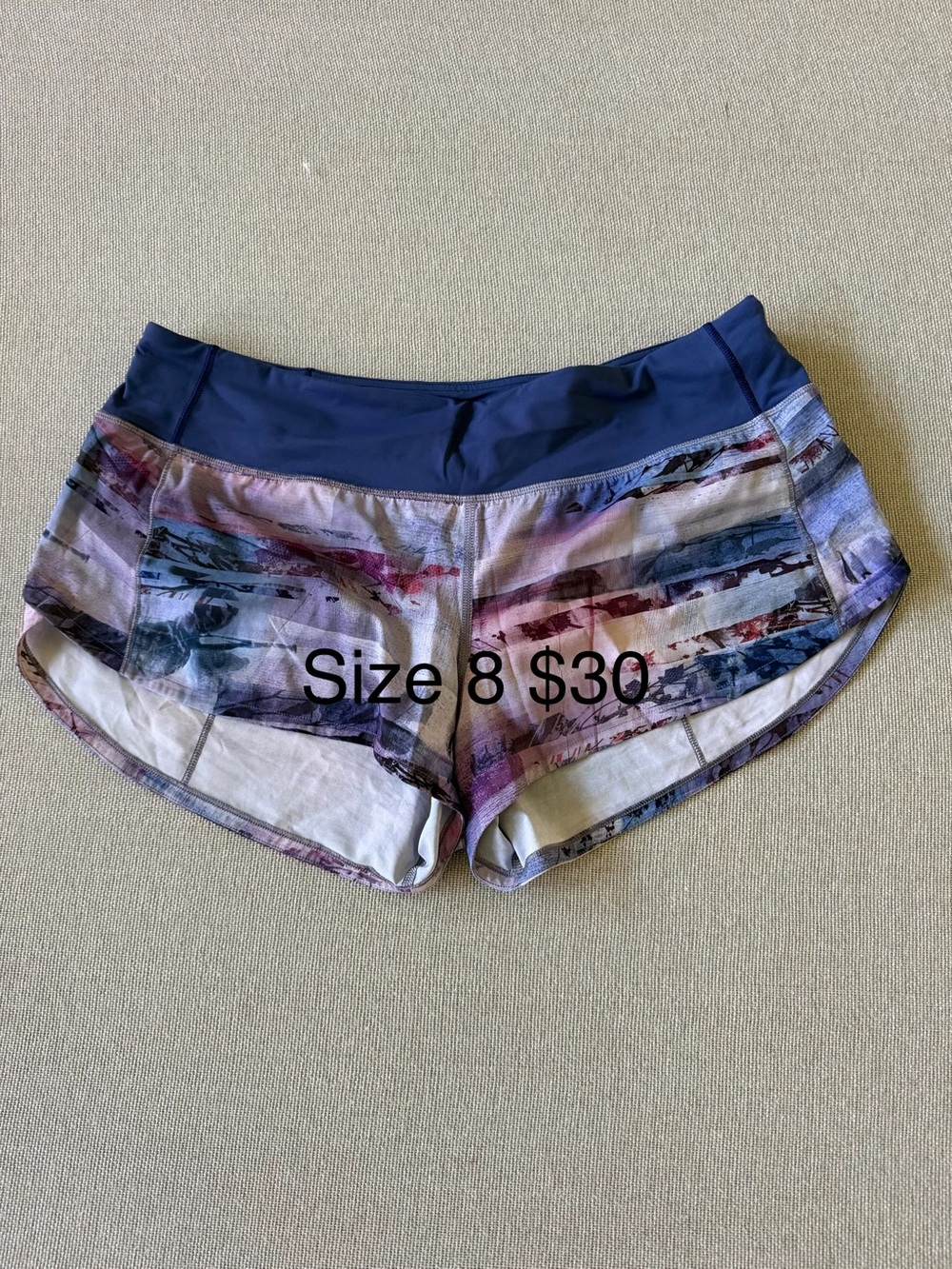 Women’s Printed Athletic Shorts - Purple Blue
